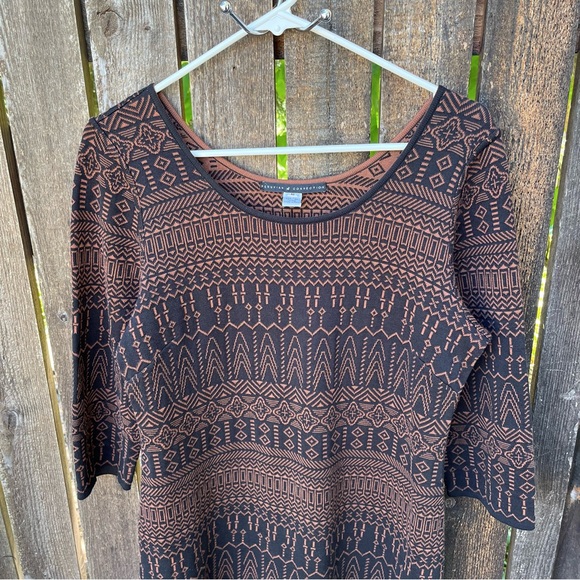 Peruvian Connection 100% Pima Cotton 3/4 Sleeve Sweater Dress Sz M - Picture 7 of 12